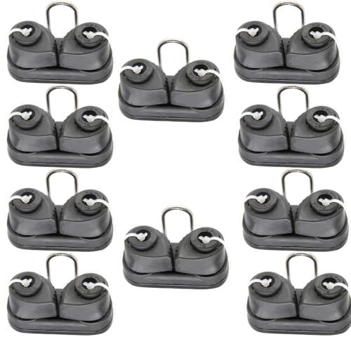 Blue Shark: Nylon Sailing Cam Cleat with Wire Fairlead 131 | for Line Sizes 1/8” in to 3/8” in (3-10mm) | 200 lb Safe Working Load 500 lb Breaking Load | Premium Quality (10-Pack)