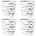 Produktbild 2friends 4er Set Blumentopf Übertopf, 2 in 1, stabilem Kunststoff, mit herausnehmbarem Einsatz, Durchmesser 15 cm, Höhe 15 cm, grau/weiß