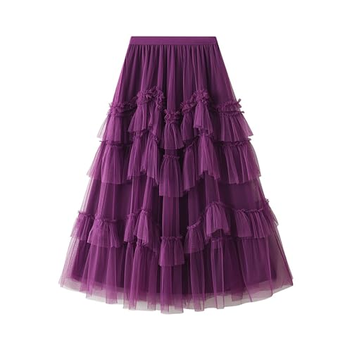 Jupe tutu femme couleur unie en tulle multicouche doux et confortable