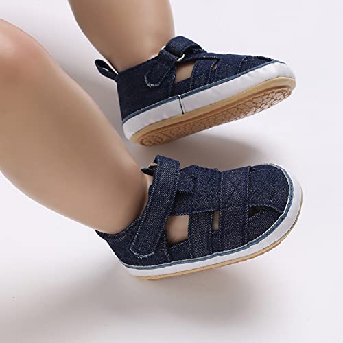 Baby Infant Shoes Boy Girl Sandals First Walkers Prewalkers Athletic Non-Slip Sole Flat Sandals Summer (Blue, 6 Toddler)3