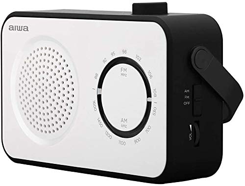 R-190BW (UK) Portable Radio, AM/FM, Mains & Battery, With Headphone Socket White/Black