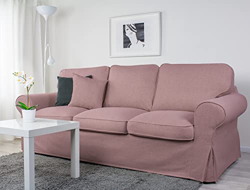 Dagra Bezug für EKTORP 3er-Sofa (ohne Schlaffunktion) (Powder pink A21)