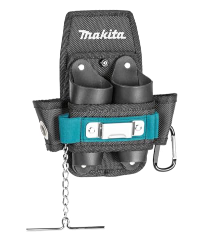 Makita E-15279 Étui pour électricien à fixer à la ceinture, porte-chaîne pour ruban isolant, porte-mètre ruban, mousqueton, espace pour outils à main,...