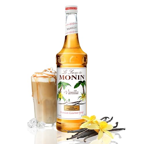 Monin - Vanilla Syrup | Pure & Rare Madagascar Vanilla, Premium Syrup for Coffee, Lattes & More | Clean Label with No Artificial Flavors, No Artificial Preservatives (BPA Free Bottle, 25.4 fl oz)