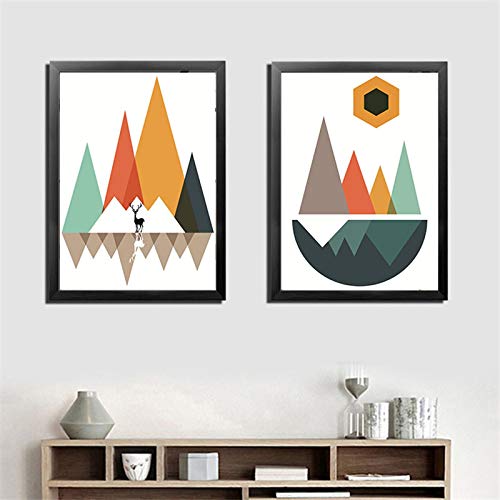 Affiche minimaliste salon : modernisez facilement votre décoration murale en lot de 2