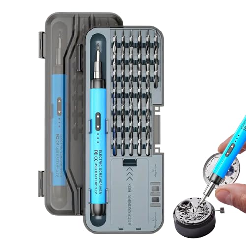 Destornillador eléctrico de precisión | Herramienta portátil de precisión inalámbrica 46 en 1 con estuche de almacenamiento | Kit de reparación de herramientas de computadora - para reparaciones