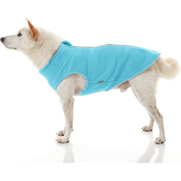 Gooby Zip Up Fleece Dog Sweater, Turquoise, 2X-Large, Warm Pullover Fleece Step-in Dog Jacket Without Ring Leash - Image 4