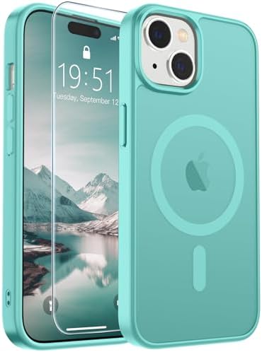 SUPFINE Magnetic for iPhone 15 Case Blue Green