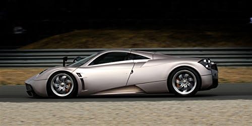 Driver Motorsports Pagani Huayra Silver Left Side HD Poster Super Car 48 X 24 Inch Print