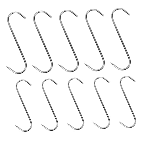 Cabilock 10pezzi Ganci Per Lavorazione Della Carne in Acciaio Resistente Ganci s Per Pancetta e Affumicatore Durevoli e Sicuri Per Appenditura e Organizzazione