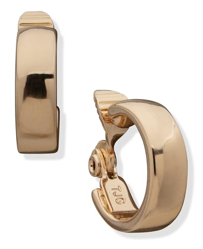 ANNE KLEIN Women's Gold Tone EZ Comfort Clip Hoop Earring in 18mm size