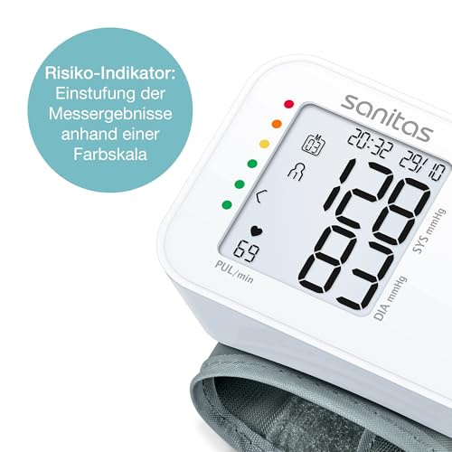 Sanitas SBC 22 Handgelenk-Blutdruckmessgerät (vollautomatische Blutdruck und Pulsmessung,...