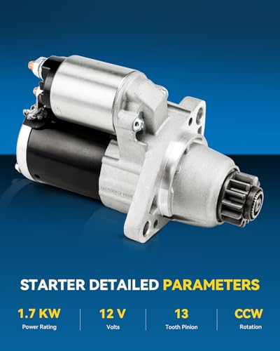 Image of PHILTOP Starter Motor 19060N Compatible with Nissan 2007-2012 Altima 2.5L Automatic CVT,2013-2013 Altima 2.5L Coupe 12V 1.7KW 13 Teeth 19060,190608,23300JA00A,23300JA00C