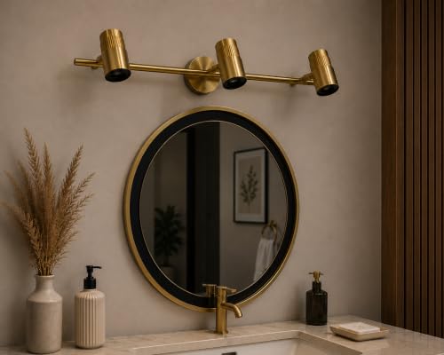 Image of FILLISKA 3 in 1 Triple Wall spot /Picture /Display /Mirror Light with Adjustable Head and Colour Changing Function (Luxurious Gold-185)