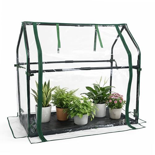 Gardzen Mini Greenhouse with Waterproof Base, Indoor/Outdoor Tabletop Greenhouse for Seed Starting...