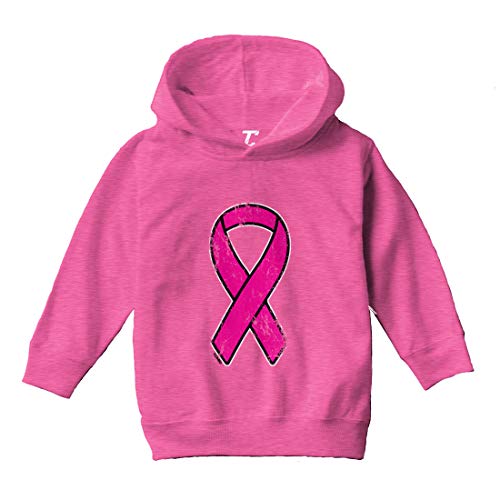 Tcombo Distressed Pink Ribbon - Breast Cancer Toddler/Youth Fleece Hoodie