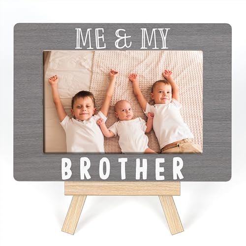 Image of Ycyfckdr Me And My Brother Picture Frame, Sibling Gift From New Baby Frames,Sibilng Pictures Newborn Picture Frame For Parents, New Born Gifts， Tabletop Picture Frame With Easel (A29), Rustic