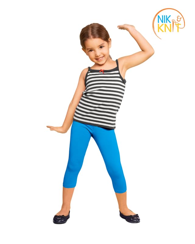 Image of NIK & KNIT Premium Stretchable Plain Capri Leggings for Girls /Kids | Night Wear | Leggings /Capris (Top /T-Shirt NOT Included)