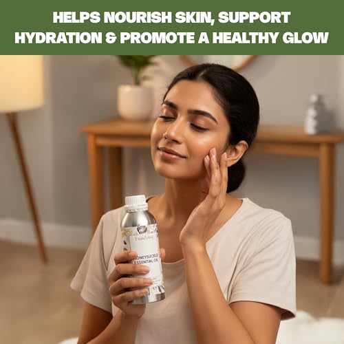 Image of VedaOils Honeysuckle Essential Oil 100ml | 100% Pure & Natural Honeysuckle Oil for Aromatherapy, Skin Care, Massage & Diffusers
