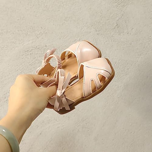 little girls sandal Toe Soft Bottom Solid Color Baby Princess Shoes Straps With On Bow Daily Casual Sandals3