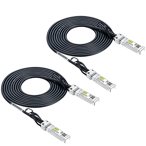 Image of 10Gtek SFP+ DAC Twinax Cable, Passive, Compatible with HP ProCurve J9281B, HP Aruba J9281D, 3 Meter(10ft), Pack of 2