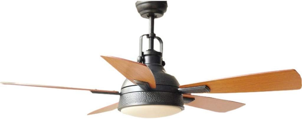 Ceiling fan light Indoor Ceiling Fan Light With LED Light and Pull Chain Control Industrial Style Ceiling Fan Bedroom Cooling Fan Lamp Ceiling Fans with Lamp (Size : 52inch)