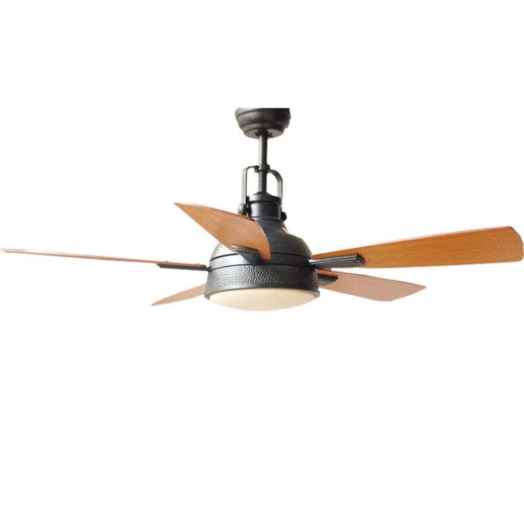 Ceiling fan light Indoor Ceiling Fan Light With LED Light and Pull Chain Control Industrial Style Ceiling Fan Bedroom Cooling Fan Lamp Ceiling Fans with Lamp (Size : 52inch)
