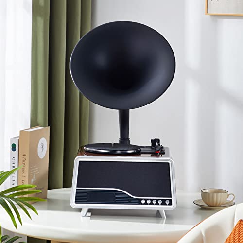 BluetoothRetro Turntable Vintage Gramophone, Gramophone Nostalgique USB avec Fonction Radio FM, Télécommande, Tourne-Disque pour Le Divertissement et la Décoration de la Maison (Bois) - Les Beatles, Paul McCartney, John Lennon, RIngo Starr, George Harrison BluetoothRetro Turntable Vintage Gramophone, Gramophone Nostalgique USB avec Fonction Radio FM, Télécommande, Tourne-Disque pour Le Divertissement et la Décoration de la Maison (Bois) – Image 3
