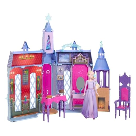 Mattel Disney Frozen - Castello di Arendelle, playset con 4 aree di gioco e bambola Elsa, 15+ mobili e accessori inclusi, ispirato al film Disney Frozen 2, giocattolo per bambini, 3+ anni, HLW61
