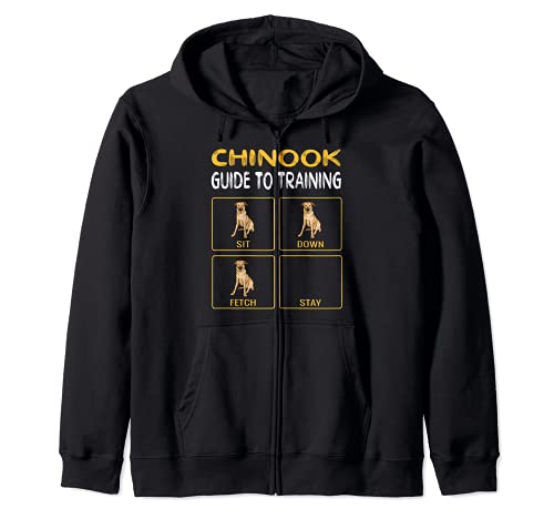 Funny Chinook Guide To Training Dog Obedience Zip Hoodie, Black, S