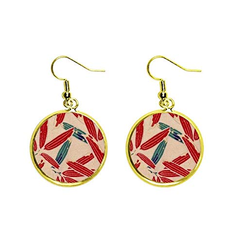 Pendientes ukiyoe japonés con detalles de joyería fina y acabado drop earring de oro