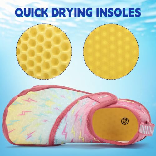 Image of Kids Water Shoes Boys Girls - Wide Toe Box Quick Dry Barefoot Shoes Breathable Non Slip Aqua Athletic Sneakers for Swim Beach Pool Kayak Hiking Sand Walking Travel Essentials (Little Kid /Big Kid)