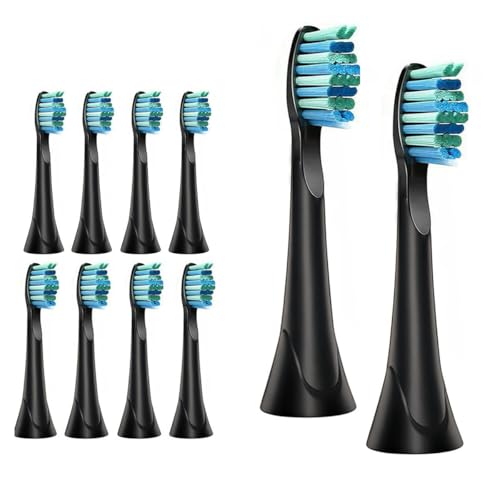 MYbrushnice Replacement Toothbrush Heads Compatible with DrDent Electric Toothbrush, brush heads Compatible with Dr.Dent 575 / X EDITION / 2303,10 Pack Black