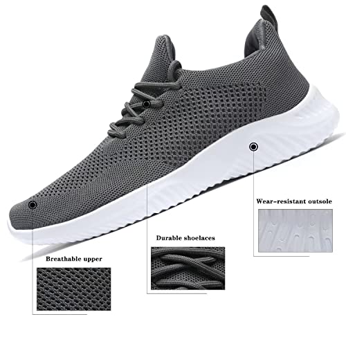 Image of Wrezatro Men's Slip on Walking Shoes Ultra Light Breathable Non Slip Running Shoes Casual Fashion Sneakers Mesh Workout Sports