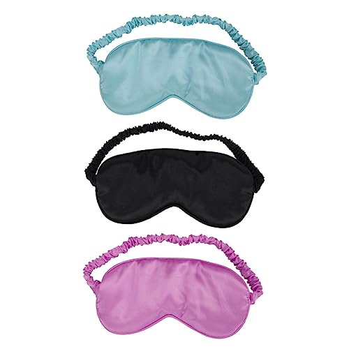 Beaupretty 3個 遮光睡眠 シルクスリーピングアイシェード サテン睡眠 アイパッチ silk eye mask サテンスリープ シルクアイカバー フェイクシルクストレッチサテン