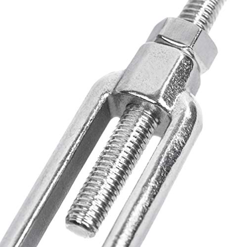 Premier Stainless Solutions Open-Body Stainless Steel Jaw & Jaw 1/4” X 2-3/4” Turnbuckles For Tensioning Cable Or Rope, T316 Marine Grade #TOP2