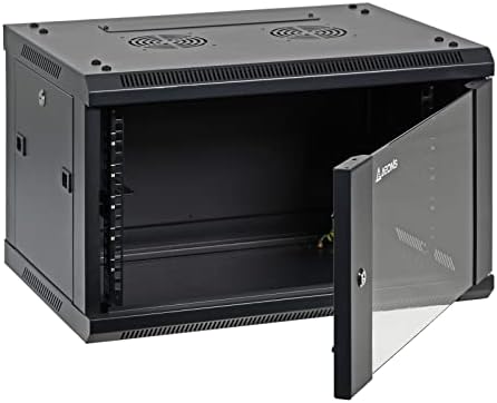 AEONS 6U Professional Wall Mount Network Server Cabinet Enclosure 19-Inch Server Network Rack 16-Inches Deep Black