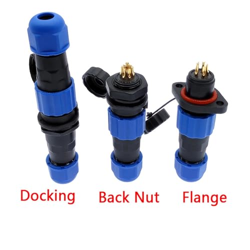 Conector impermeable SP13 IP68 para instalaciones eléctricas de exterior con 6 pines 3