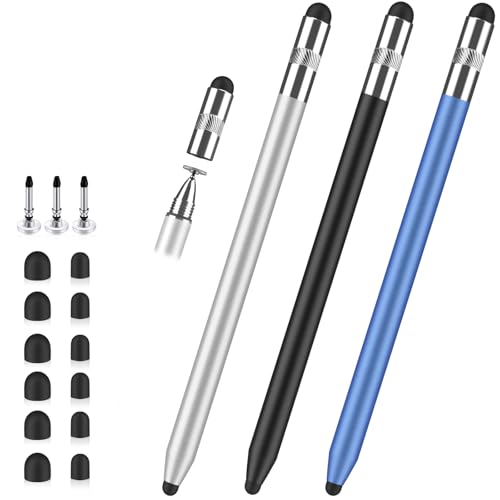 Lápiz capacitivo universal 3 en 1 de disco y goma para tabletas iPad y Android