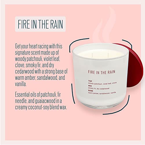 Scented Candle By Studio Oh! - 14-Ounce Double-Wick Signature Collection Fragrance-Infused Coconut-Soy Blend Wax Jar Candle - Fire In The Rain - Burns Up To 40 Hours #TOP4