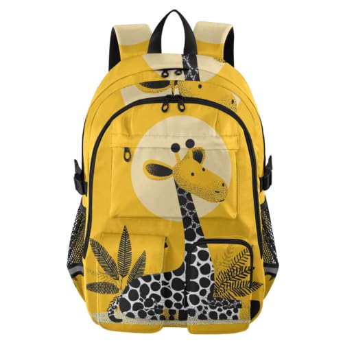 Mochila escolar de jirafa amarilla para portátiles grandes ideal para el instituto y oficina