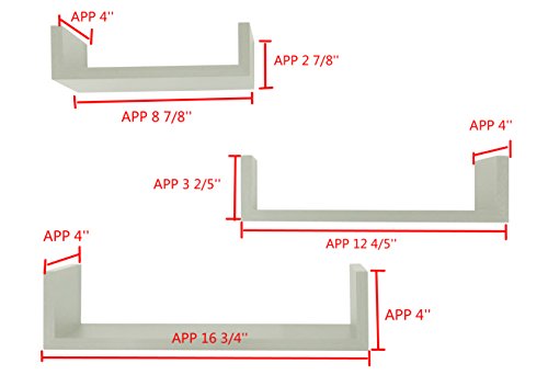 3 White Floating Shelves