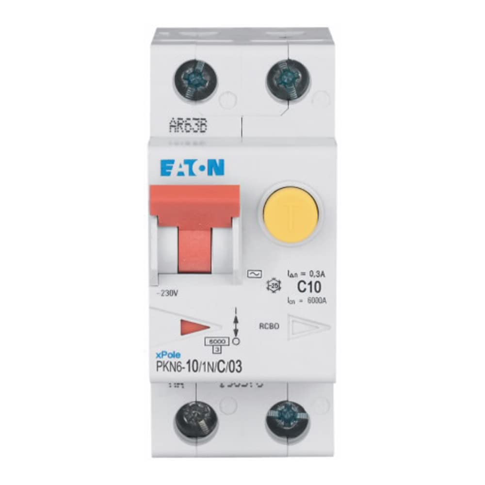 Eaton PKN6-10/1N/C/03-MW Interruttore combinato PKN6, 1P+N, 10A, 300 mAh, Curva C
