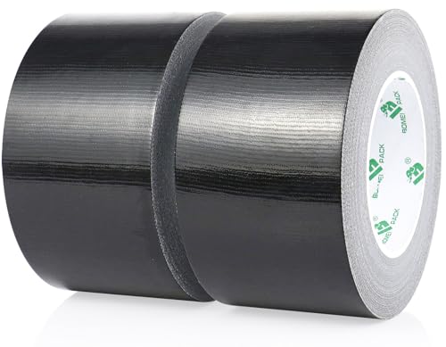 Ruban adhésif en tissu noir 75 mm x 50 m étanche toilé pour travaux maison