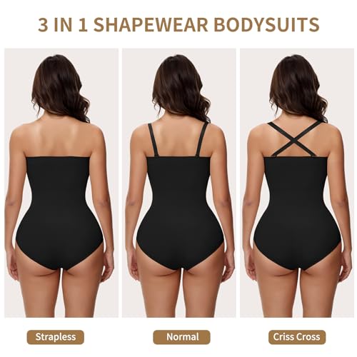 Strapless Shapewear Thong for Women Tummy Control Tube Top Bodysuits One Piece Leotard4