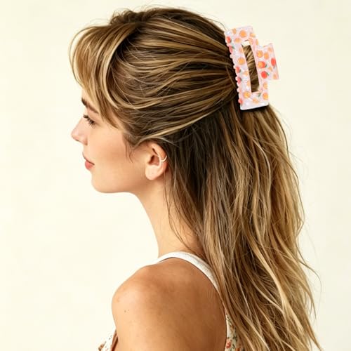 Pinza para cabello naranja de acrílico miniatura 6