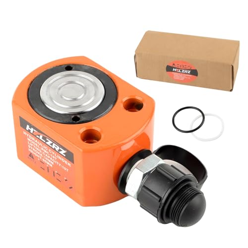 HZLZRZ 10 Ton Hydraulic Ram Jack and Single Acting Lifting Cylinders, Porta Power Hydraulic Kit, Industrial Mini Cylinder, Stroke 0.43in (Jack/101)