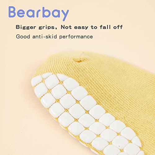 Image of Non-Slip Toddler Grip Crew Socks with Anti Skid Soles