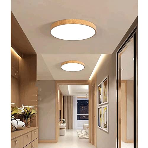 Plafonnier LED moderne design circulaire bois haut de gamme - 4