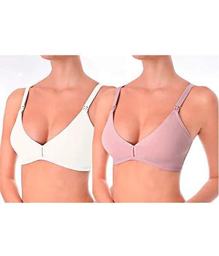Kit 2 Sutiãs Amamentação Love Secret Branco/Rosa Blush